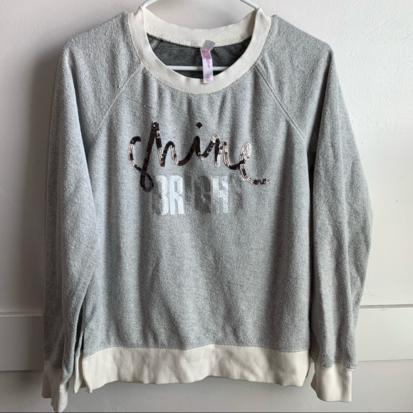 Xhilaration Gray Shine Bright Sleep Sweatshirt - Picture 2 of 5